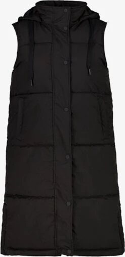 Kjelvik Dames Bodywarmer Lang - Zwart - Maat XL - Gilet - Mouwloos Vest