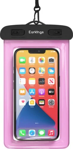 Waterdichte Telefoonhoesjes - Drybag Set Van 2 Stuks - Onderwater Hoesje Telefoon Voor Alle Telefoons - Waterdicht Telefoonhoesje Earkings - Zwart & Roze -Bol 588x1200 9