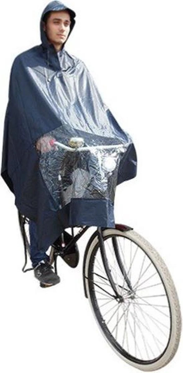 Hooodie Fietsponcho Koplampproof Transparant Unisex - Marine Blauw - One Size 2 Hooodie Fietsponcho Koplampproof Transparant Unisex - Marine Blauw - One Size