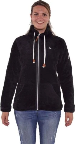 BJØRNSON Elin Coral Fleece Vest 4 Seizoenen Dames - Rits - Maat 50 - Zwart