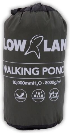 LOWLAND OUTDOOR® Wandelponcho - 100% Waterdicht (10.000mm) - Ademend (8.000g/M²) PFAS Vrij! Medium -Bol 633x1200 6