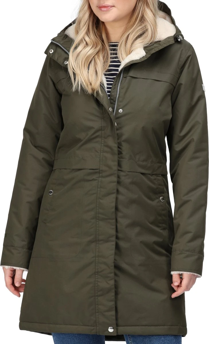 De Regatta Remina Jas - Jas Met Lang Model - Dames - Waterdicht - Ademend - Donkergroen 3 De Regatta Remina Jas - Jas Met Lang Model - Dames - Waterdicht - Ademend - Donkergroen