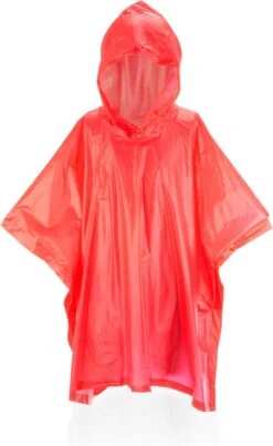 Merkloos Regenponcho - Regenjas - Regenkleding - Kinderen - Jongens - Meisjes - Herbruikbaar - One-size - PVC- Rood