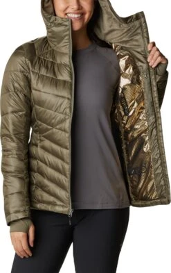 Columbia Joy Peak - Gewatteerde Puffer Jas Dames - Jassen Dames Winter - Outdoorjas Met Capuchon - Stone Green - Maat L -Bol 755x1200 1