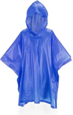 Merkloos Kinder Regen Poncho Blauw