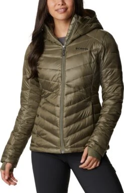 Columbia Joy Peak - Gewatteerde Puffer Jas Dames - Jassen Dames Winter - Outdoorjas Met Capuchon - Stone Green - Maat L