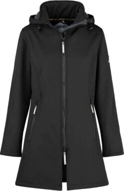 BJØRNSON Signe Softshell Winterjas Parka Dames - Teddy - Maat 44 - Zwart