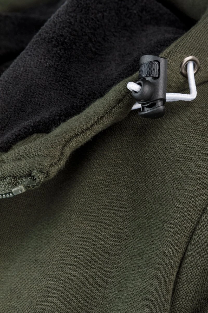 BJØRNSON Sigrid Sweatvest Dames - Teddy Gevoerd - Hoodie - Maat 38 - Olijfgroen 9 BJØRNSON Sigrid Sweatvest Dames - Teddy Gevoerd - Hoodie - Maat 38 - Olijfgroen - Afbeelding 7