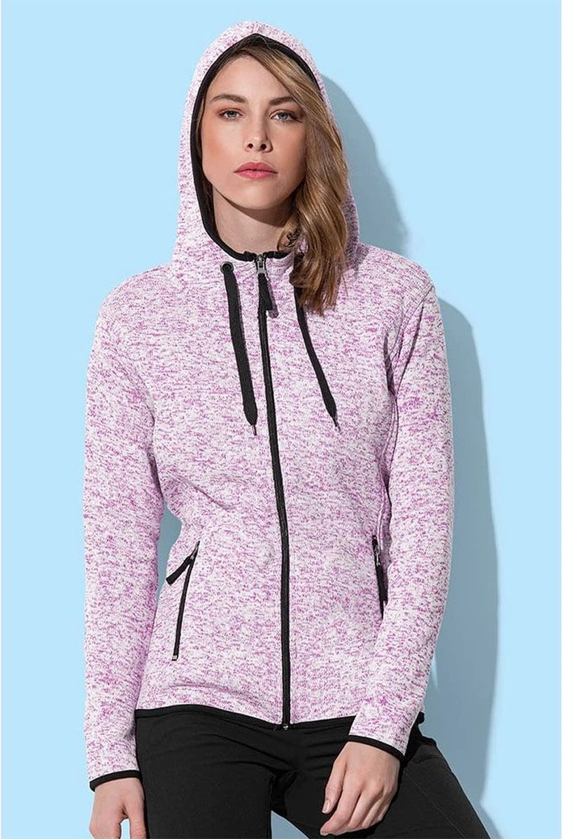 Stedman Dames Knit Fleece Vest Met Capuchon Kleur Roze Maat L 4 Stedman Dames Knit Fleece Vest Met Capuchon Kleur Roze Maat L - Afbeelding 2