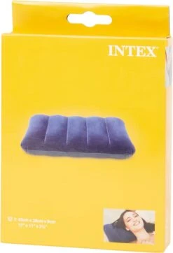 Intex Opblaasbaar Kussen - Hoofdkussen - Reiskussen - Inflatable Travel Pillow - Kampeerkussen - Reis Kussen - 43 X 28 X 9 Cm - Blauw