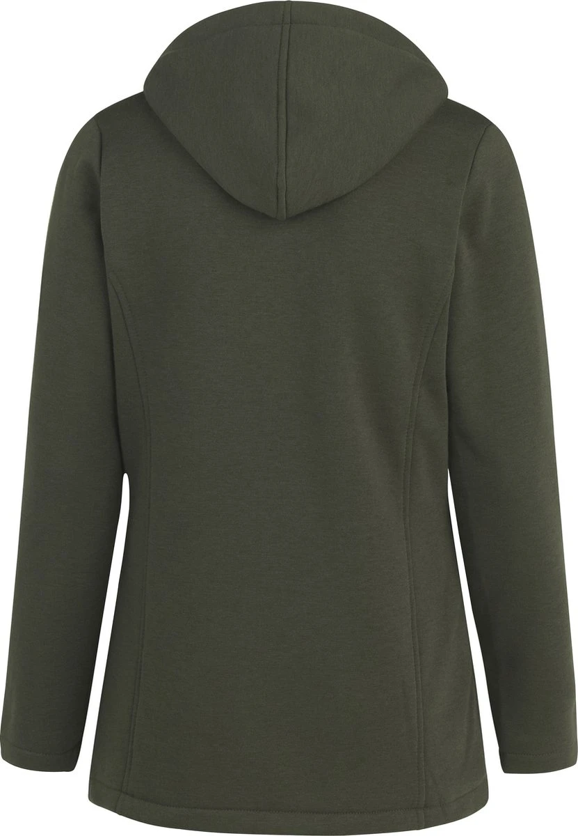 BJØRNSON Sigrid Sweatvest Dames - Teddy Gevoerd - Hoodie - Maat 38 - Olijfgroen 4 BJØRNSON Sigrid Sweatvest Dames - Teddy Gevoerd - Hoodie - Maat 38 - Olijfgroen - Afbeelding 2