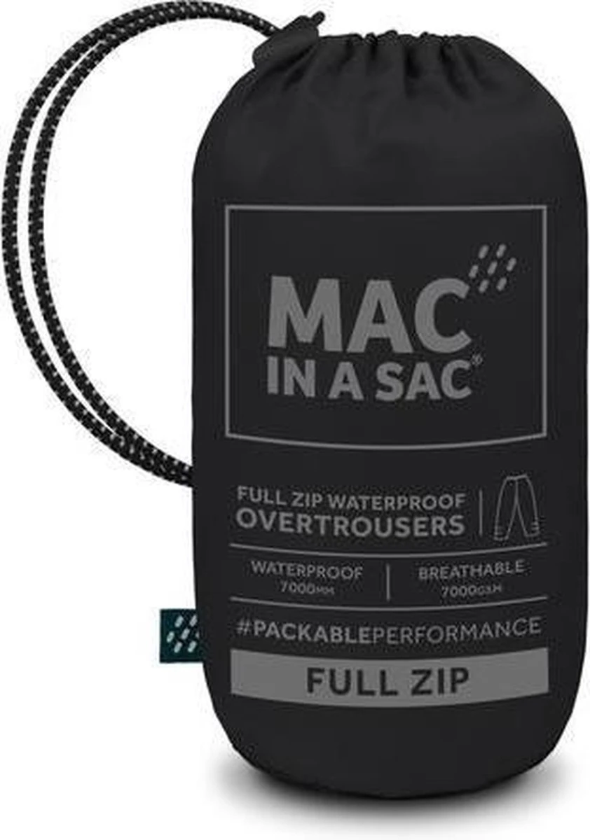 Mac In A Sac Full Zipper Regenbroek - Zwart - Maat XL 9 Mac In A Sac Full Zipper Regenbroek - Zwart - Maat XL - Afbeelding 7