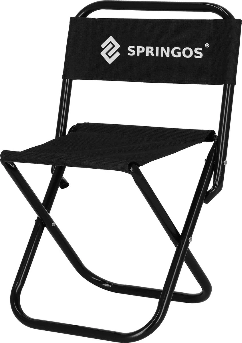 Springos Campingstoel | Kampeerstoel | Vouwstoel | Klapstoel | Zwart 4 Springos Campingstoel | Kampeerstoel | Vouwstoel | Klapstoel | Zwart - Afbeelding 2