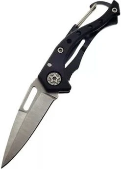 Merkloos TT Clipper - Survival Mes – Klein Zakmes – Inklapbaar – Sleutel Hanger - Zwart