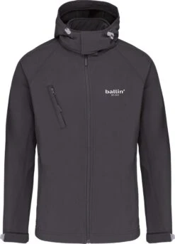 Merkloos Heren Outdoorjas Met Ballin Est. 2013 Softshell Hooded Jas Print - Grijs - Maat L