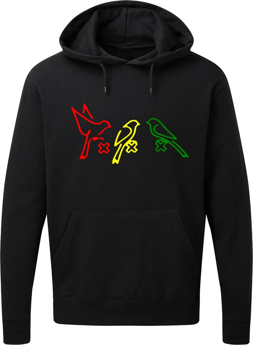 KARIBAN BIRDS AMSTERDAM Heren Hoodie - Zwart - Maat XL - Lange Mouwen - Normale Pasvorm - Met Capuchon En Steekzakken - Ajax 020 Amsterdam - Bob Marley - Rastabirds - Rastafari - Original Kwoots 6 KARIBAN BIRDS AMSTERDAM Heren Hoodie - Zwart - Maat XL - Lange Mouwen - Normale Pasvorm - Met Capuchon En Steekzakken - Ajax 020 Amsterdam - Bob Marley - Rastabirds - Rastafari - Original Kwoots - Afbeelding 4