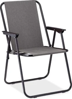 Relaxdays Campingstoel Inklapbaar Set Van 2 - Klapstoel 100 Kg - Visstoel Met Armleuningen - Grijs -Bol 882x1200 6