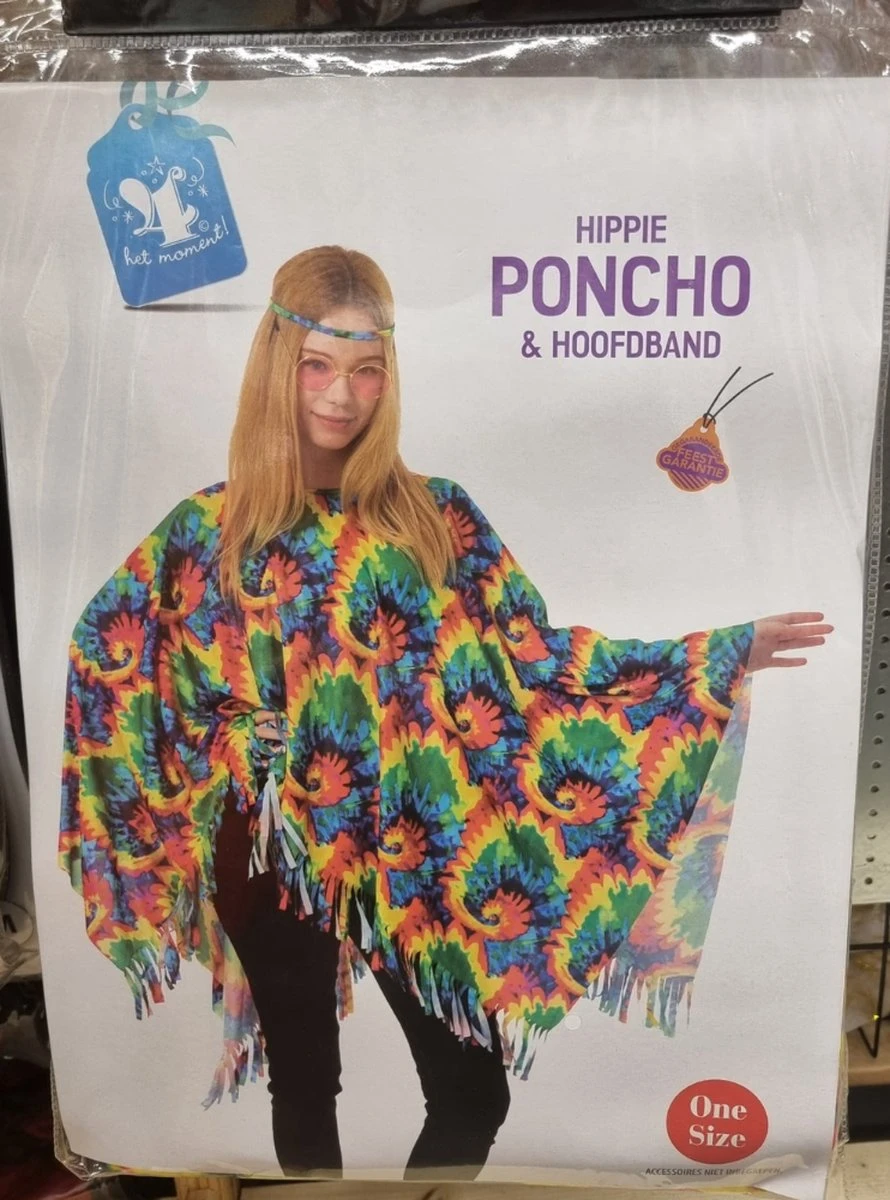 Poncho - Hippie Kostuum 3 Poncho - Hippie Kostuum