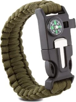 Merkloos Survival Paracord Armband Met Vuurstarter, Kompas En Fluitje - 5 In 1