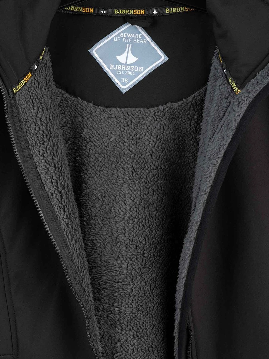 BJØRNSON Signe Softshell Winterjas Parka Dames - Teddy - Maat 44 - Zwart 8 BJØRNSON Signe Softshell Winterjas Parka Dames - Teddy - Maat 44 - Zwart - Afbeelding 6