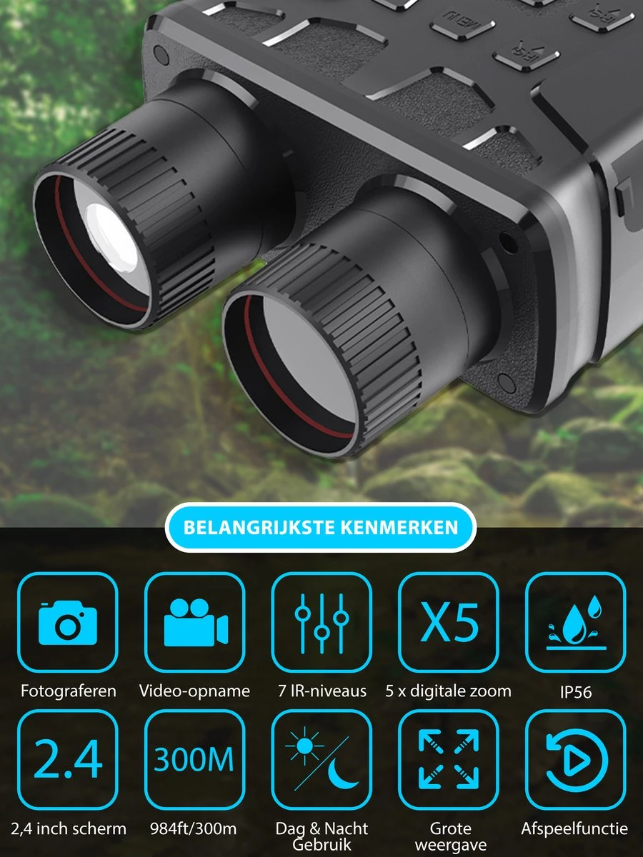 Nachtkijker Met Infrarood En Digitale Video Camera | Verrekijker Met Nachtzicht | Inclusief SD Kaart En Batterijen 6 Nachtkijker Met Infrarood En Digitale Video Camera | Verrekijker Met Nachtzicht | Inclusief SD Kaart En Batterijen - Afbeelding 4