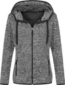 Stedman Dames Knit Fleece Vest Met Capuchon Donker Grijs Maat L