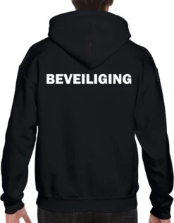 Merkloos BEVEILIGING Heren Hoodie - Zwart - Maat L - Lange Mouwen - Normale Pasvorm - Met Capuchon En Steekzakken - 260g/m2 - Uitsmijter - Beveiliger - Security Guard - Bouncer - Original Kwoots -Bol 939x1200