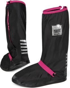 Perletti Overschoenen Reflecterend Pvc Zwart/roze Maat 36-39