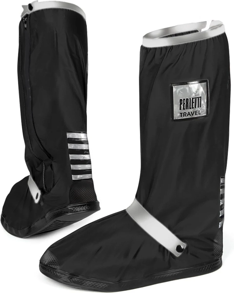 Perletti Overschoenen Reflecterend Pvc Zwart/zilver Maat 36-39 3 Perletti Overschoenen Reflecterend Pvc Zwart/zilver Maat 36-39