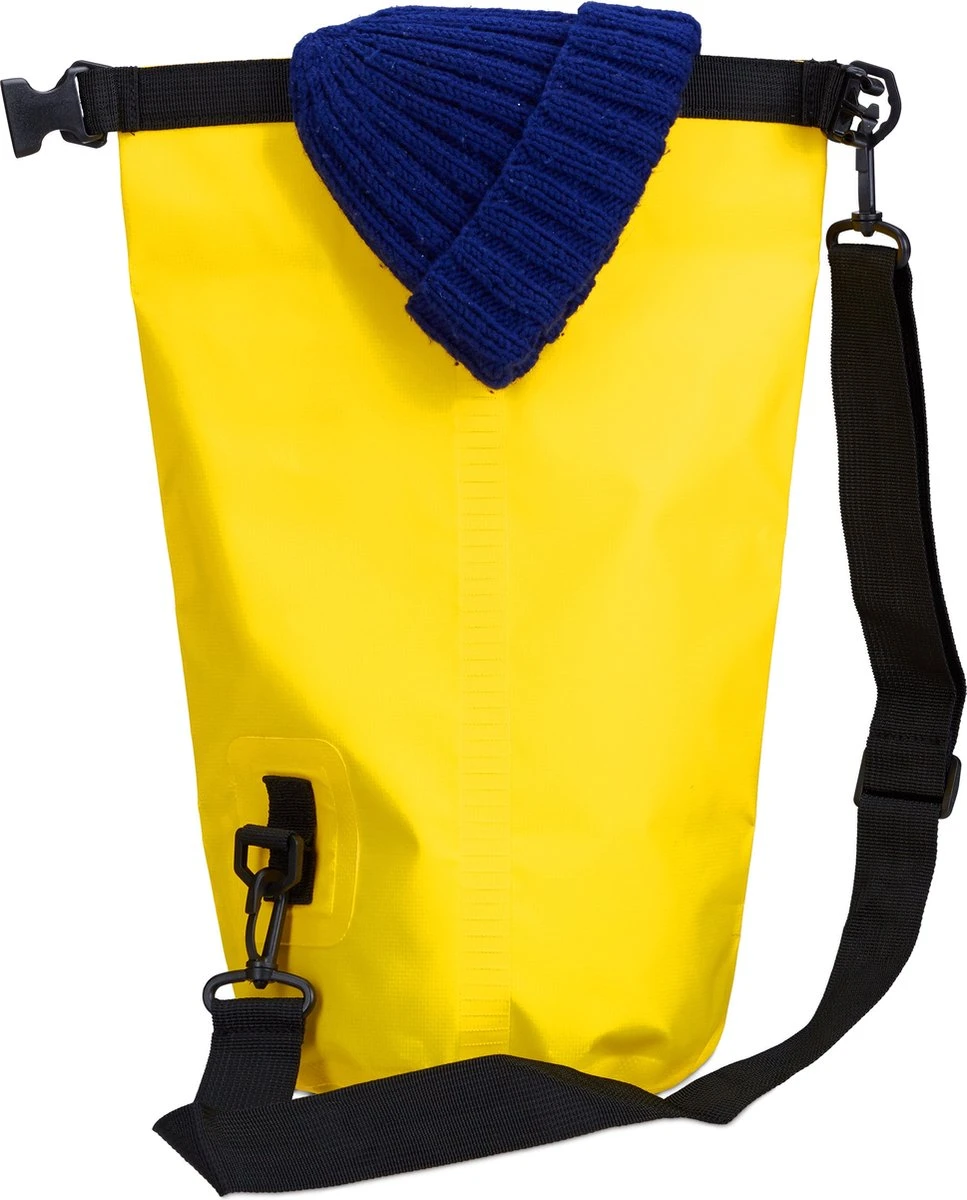 Relaxdays Ocean Pack 5 Liter - Waterdichte Tas - Droogtas - Outdoor Plunjezak - Zeilen - Geel 6 Relaxdays Ocean Pack 5 Liter - Waterdichte Tas - Droogtas - Outdoor Plunjezak - Zeilen - Geel - Afbeelding 4